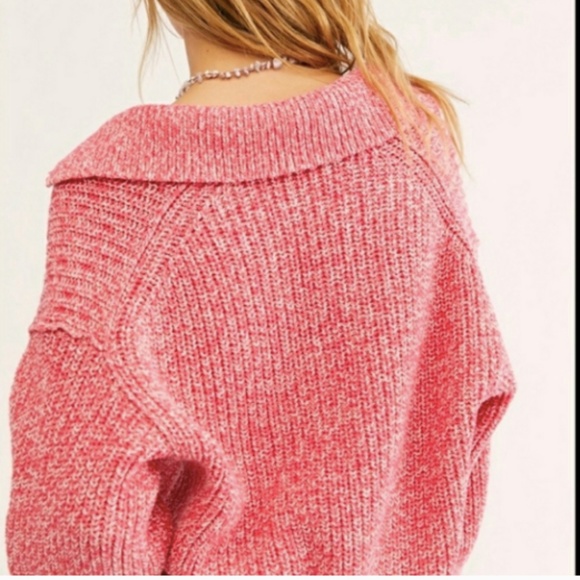 NEW Free People Pink Warm Chunky Sweater - Picture 3 of 8